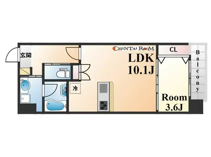 STELLA LUCE 北野坂(1LDK/6階)の間取り写真