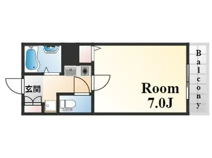 ヴェルディ神戸(1K/7階)の間取り写真