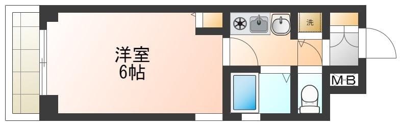 エステムコート神戸県庁前Ⅱ(1K/3階)の間取り写真