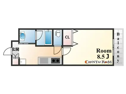 CITYSPIRE神戸元町(1K/4階)の間取り写真