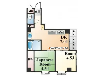 フェニックスコート甲南(2DK/3階)の間取り写真