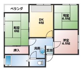 サンシャイン甲南(3DK/2階)の間取り写真