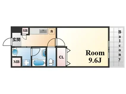 リブェール天城(1K/1階)の間取り写真