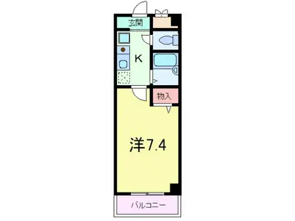 コンセルト山内(1K/3階)の間取り写真