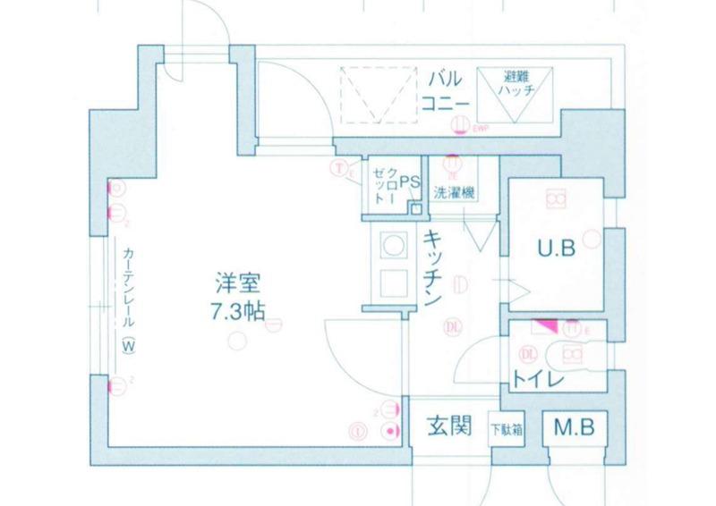 ワコーレ新神戸ステージ(1K/2階)の間取り写真