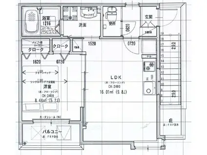 住吉東町PJ(1LDK/3階)の間取り写真