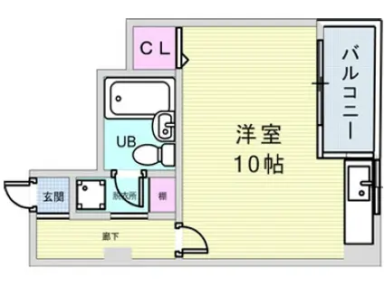 サンロード春日野(ワンルーム/2階)の間取り写真