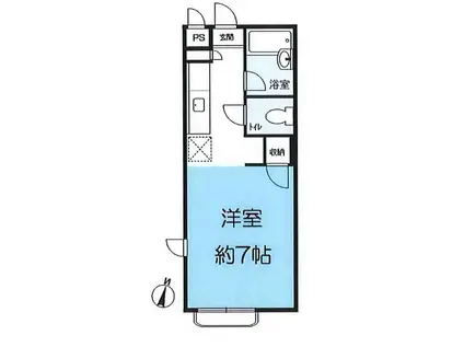 ラヴィアンヌ芦屋川(1K/1階)の間取り写真