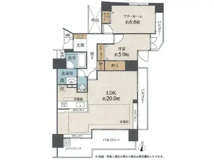 サンシャイン御影中町(2LDK/6階)の間取り写真