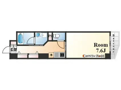 東海道本線 摂津本山駅 徒歩9分 6階建 築16年(1K/6階)の間取り写真