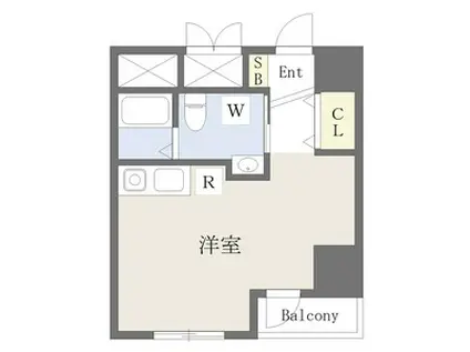 ネオアージュ神戸元町(ワンルーム/6階)の間取り写真