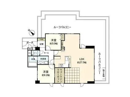 ディナスティ御影山手(2LDK/4階)の間取り写真