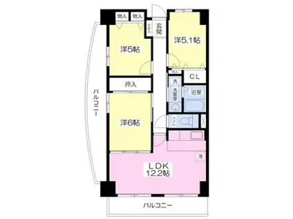 ポートジョイ(3LDK/3階)の間取り写真