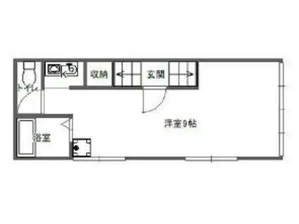 ソルダビル(ワンルーム/2階)の間取り写真