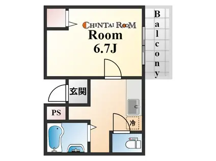 中原マンション(1K/1階)の間取り写真