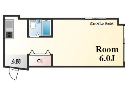 ハイツ中原通(1K/4階)の間取り写真