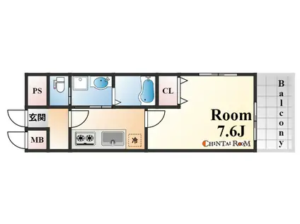 クラインハウス(1K/2階)の間取り写真