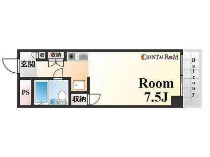 メゾン・ド・エミュウ(ワンルーム/3階)の間取り写真