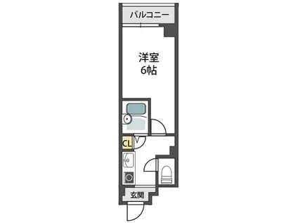 ヴィヴァント青木(1K/3階)の間取り写真