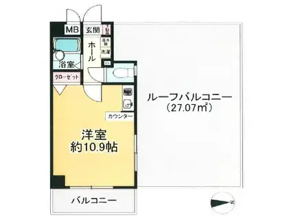 ワコーレ六甲アーベイン(1K/5階)の間取り写真