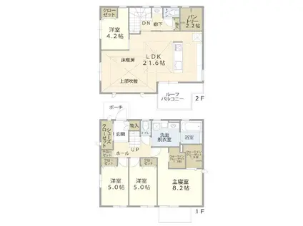 阪急電鉄神戸線 御影駅(阪急) 徒歩13分 2階建 築5年(4LDK)の間取り写真