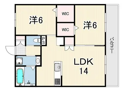 HEBEL GARDEN 松山町(2LDK/3階)の間取り写真