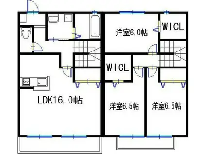 フレッツア西宮堤町(3LDK/1階)の間取り写真