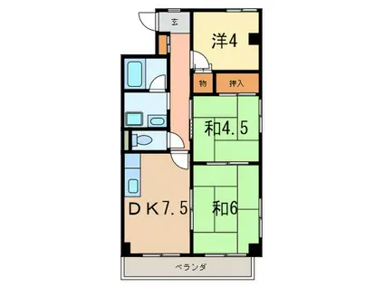 北町ハイツ(3DK/2階)の間取り写真