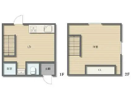 東海道本線 芦屋駅(JR) 徒歩6分 2階建 築30年(1DK)の間取り写真