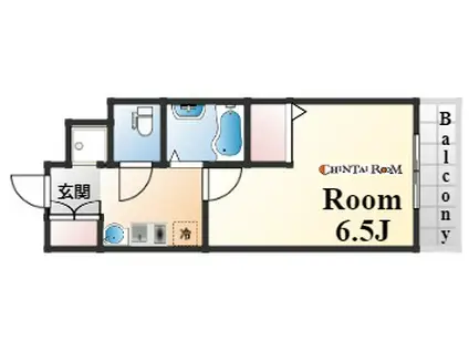 エステムコート三宮山手Ⅱソアーレ(1K/2階)の間取り写真