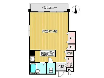 クレストヒル御影(1K/3階)の間取り写真