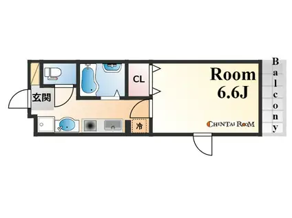 ウィードフィフティーン(1K/4階)の間取り写真