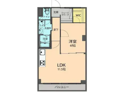 GRAND LIFE青木(1LDK/1階)の間取り写真