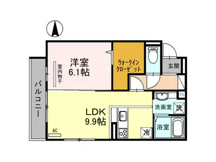 ルミナ—レ(1LDK/3階)の間取り写真