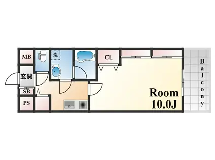 ソレイユ御影(1K/3階)の間取り写真