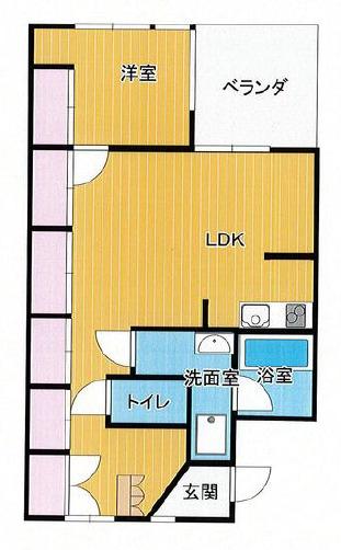 イスズハイツベル芦屋パート2(1LDK/1階)の間取り写真