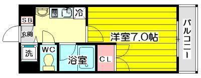 グランデ・アステール芦屋(1K/3階)の間取り写真