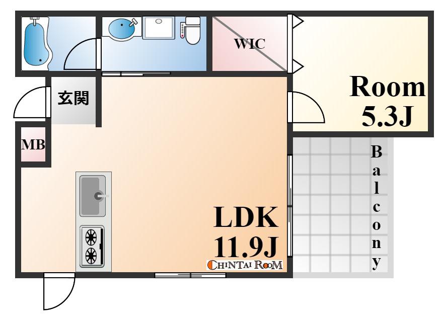 ワコーレ神戸元町アクシア(1LDK/7階)の間取り写真