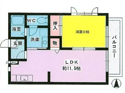 春日ハイツ(1LDK/2階)の間取り写真
