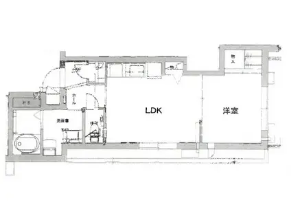 SKE六甲Ⅱ(1LDK/3階)の間取り写真