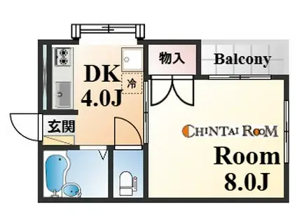 YSエスポワール(1K/2階)の間取り写真