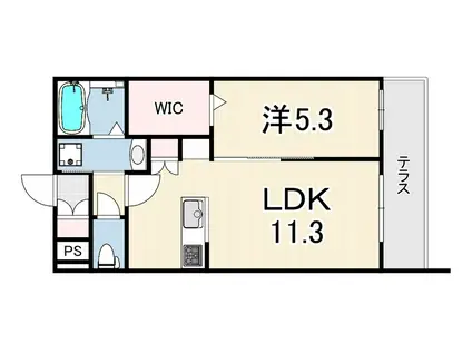 HEBEL GARDEN 松山町(1LDK/1階)の間取り写真