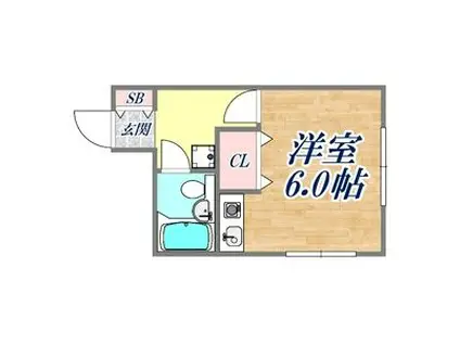 ハイツ上田(1K/2階)の間取り写真