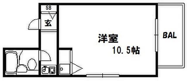 ダイアパレス新神戸(1K/3階)の間取り写真