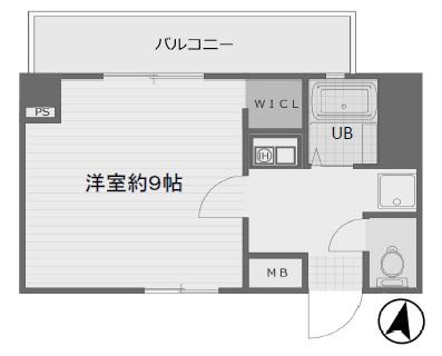 ブランハイム(1K/3階)の間取り写真