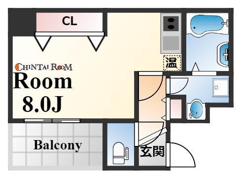 アスヴェル神戸元町2(1K/3階)の間取り写真