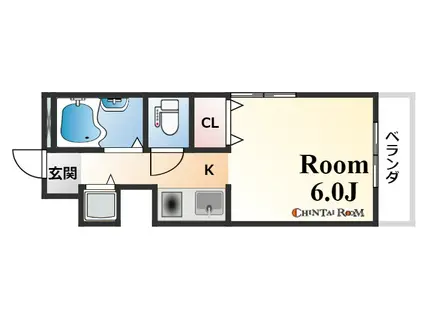 フルール六甲(1K/3階)の間取り写真