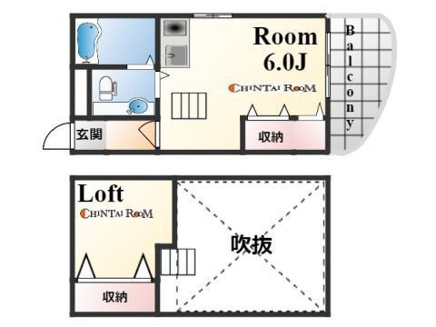 エルパセオ篠原南(ワンルーム/2階)の間取り写真