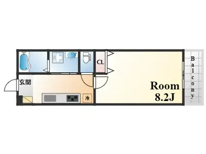 オリエントシティ神戸北野町(1K/1階)の間取り写真
