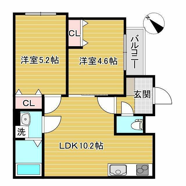 D PORTA ALOGGIO(1LDK/1階)の間取り写真